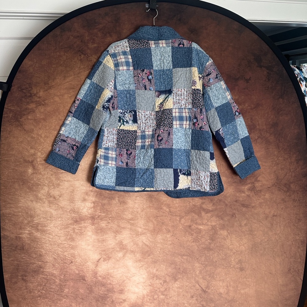 Donna Sharp Blue Patchwork Quilted Jacket - image 3
